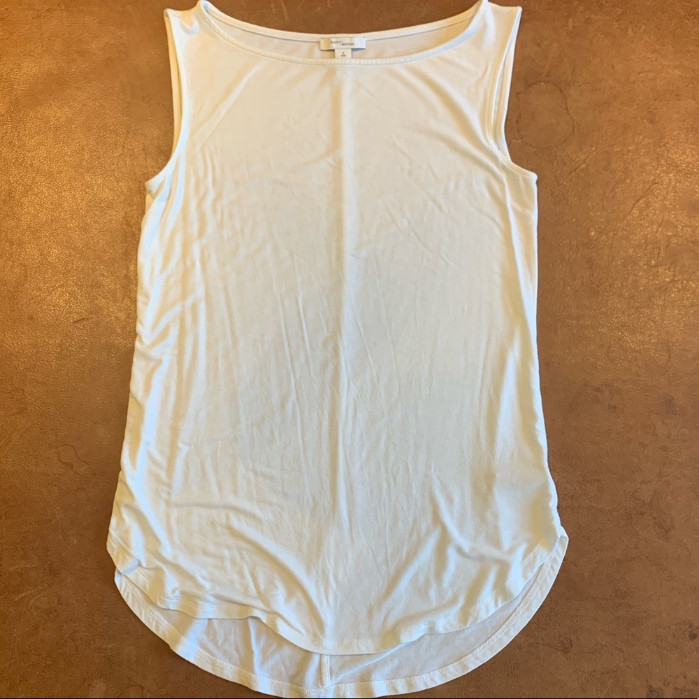 Daily Ritual Boatneck Tank, White, Women's Small